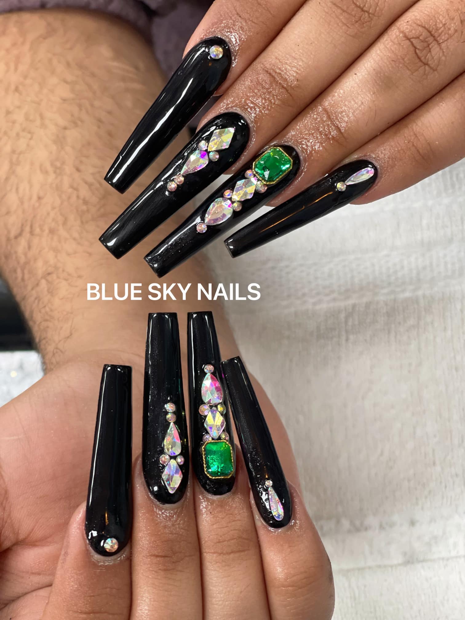 Artistic nail design with metallic accents